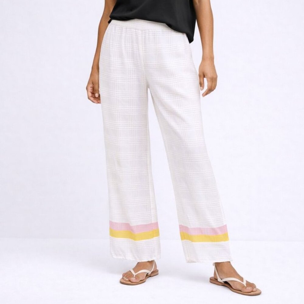NWT Marianna Senchina Windowpane Plaid Wide Leg‎ Trousers Pants Small Designer